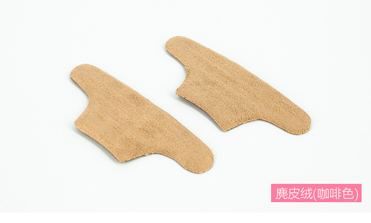 毛絨咖啡色三角硅膠后跟貼實(shí)拍圖